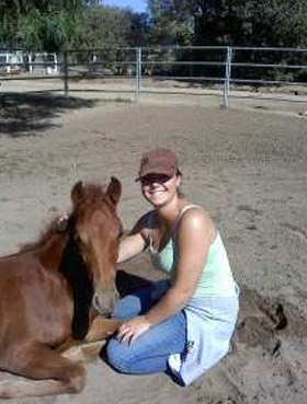 Woman riding horse